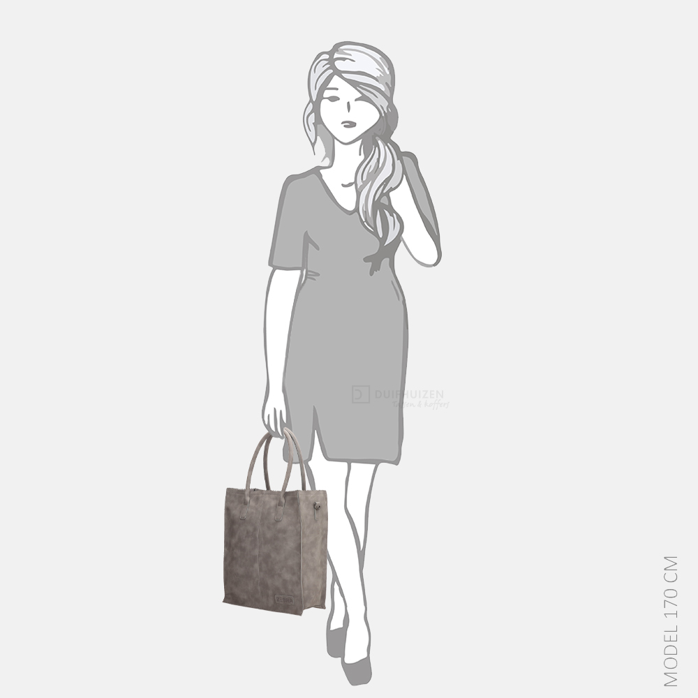 Zebra Trends Rosa shopper middengrijs bij Duifhuizen