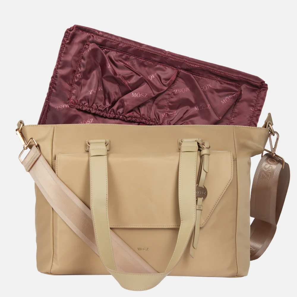 Mosz Denise laptoptas/shopper 15.6 inch cuban sand bij Duifhuizen