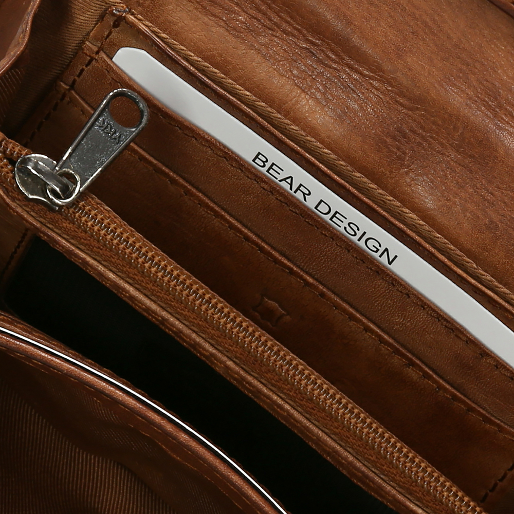 Bear Design Flappie portemonnee cognac bij Duifhuizen