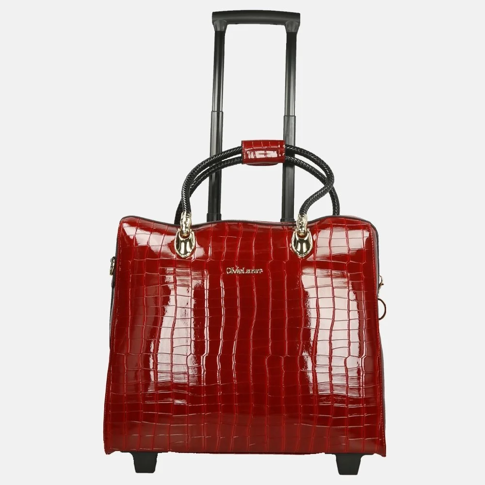 Olivia Lauren Alice business trolley croco rouge 017405-Rood