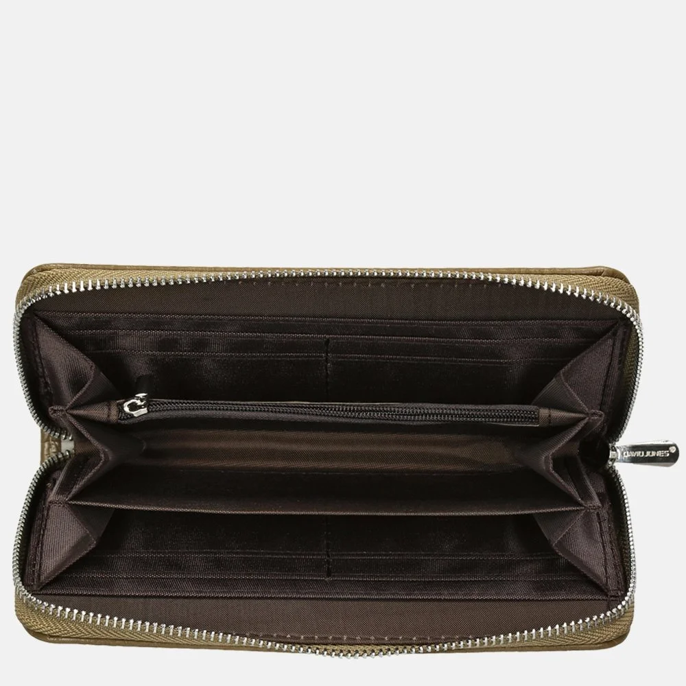 David Jones portemonnee L croco olive green bij Duifhuizen