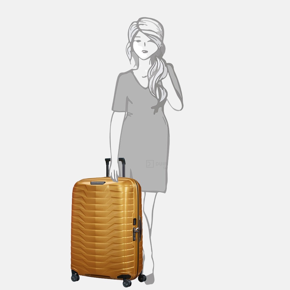 Samsonite Proxis spinner 75 cm honey gold bij Duifhuizen