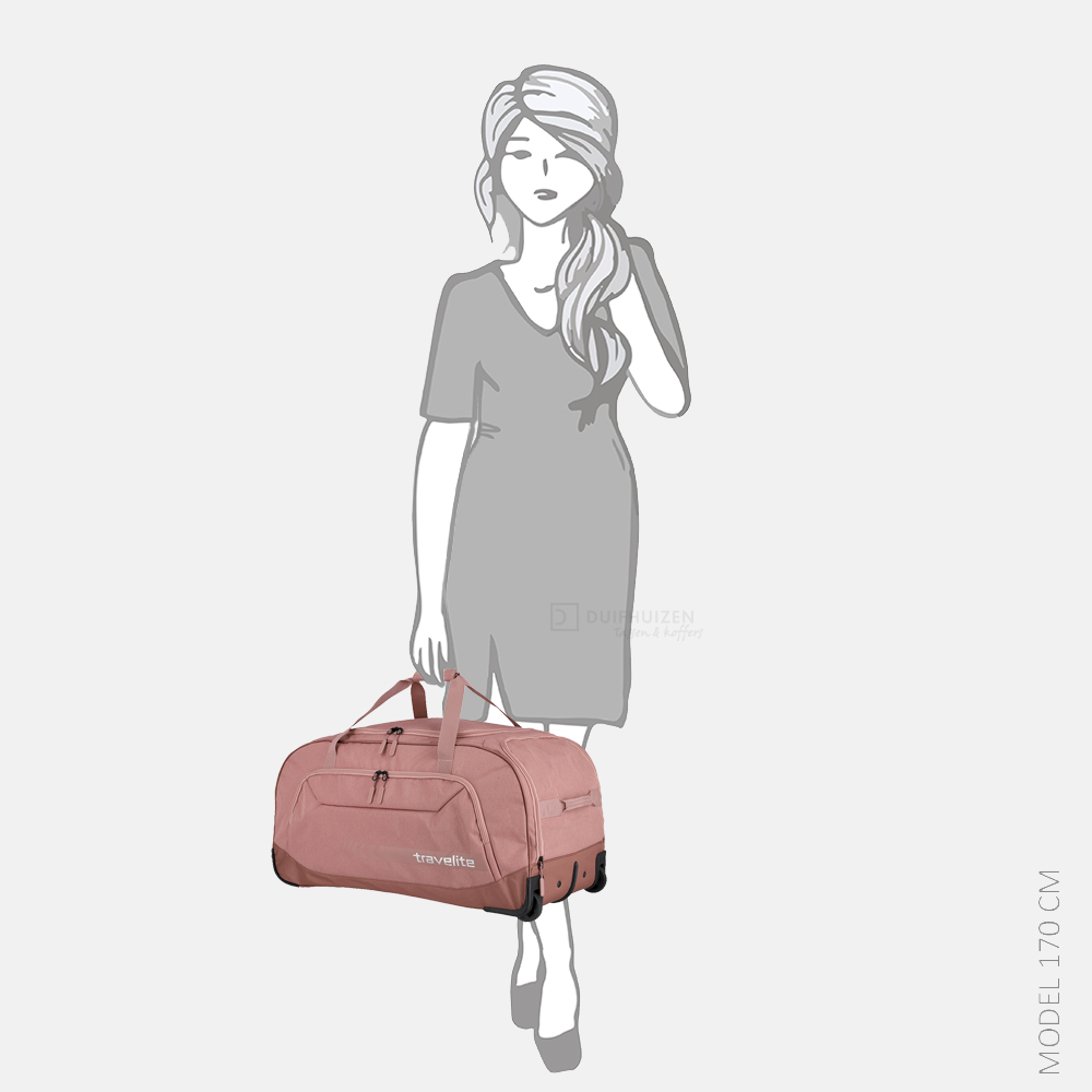 Travelite Kick Off Duffle wieltas XL rose bij Duifhuizen