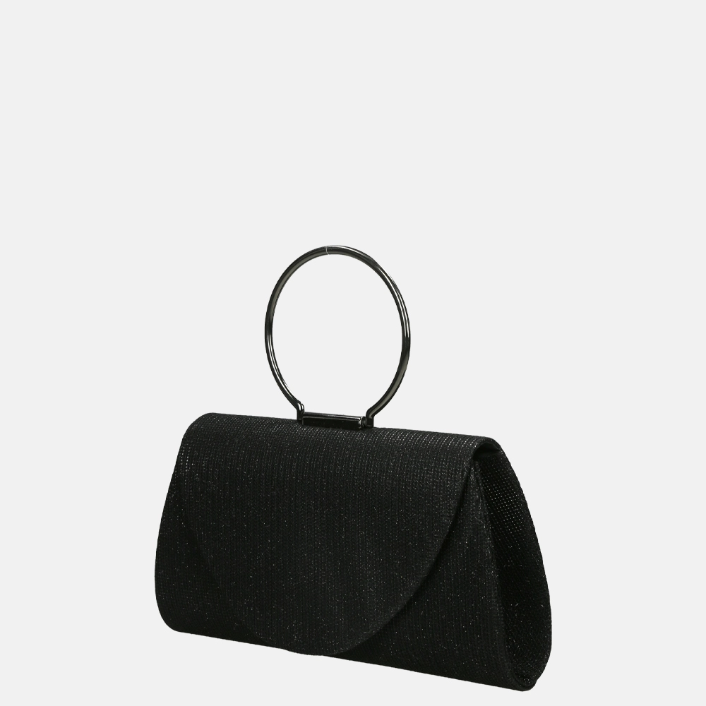 Firenze ring clutch glitter black bij Duifhuizen