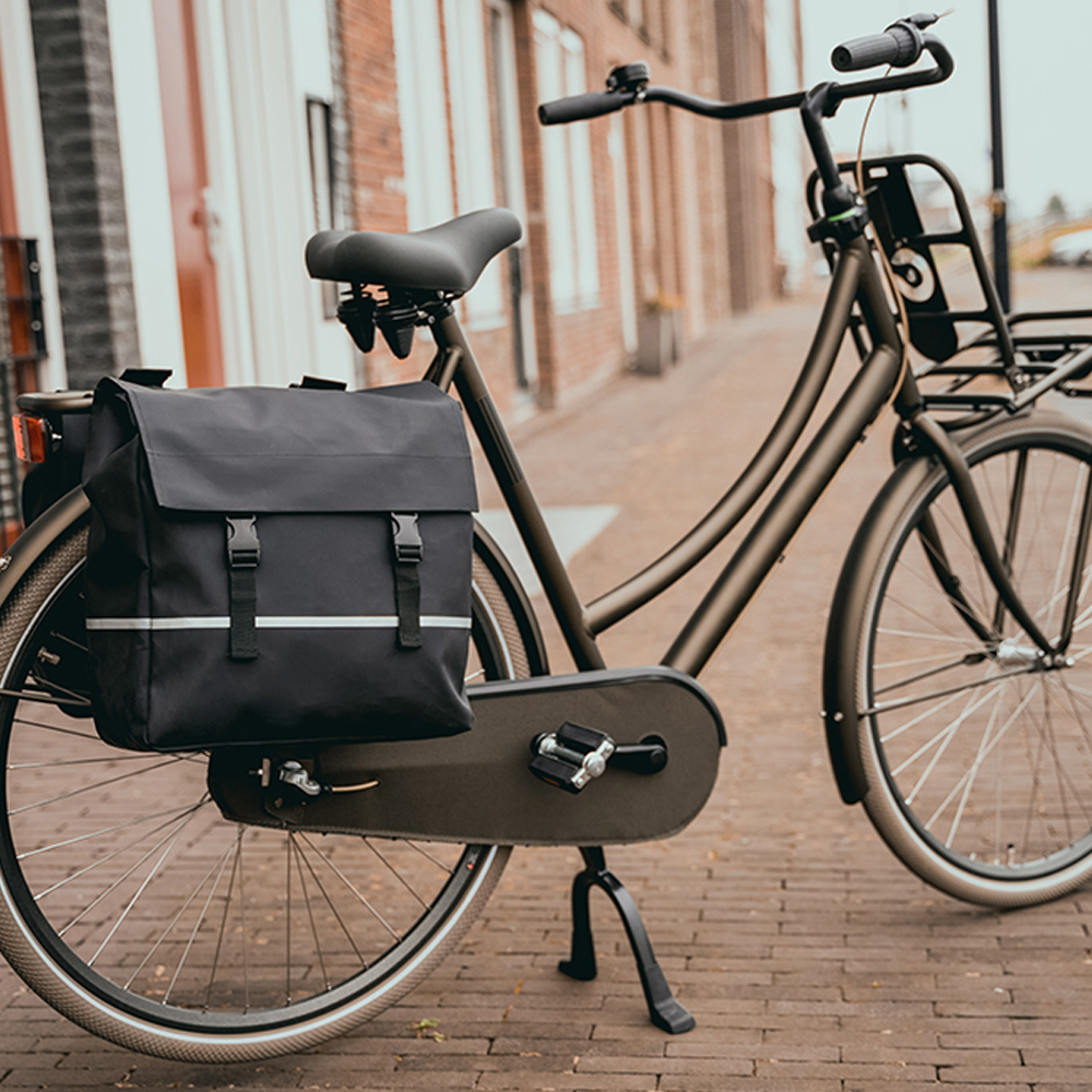 Dutch Cycle Bags Urban fietstas dubbel black bij Duifhuizen