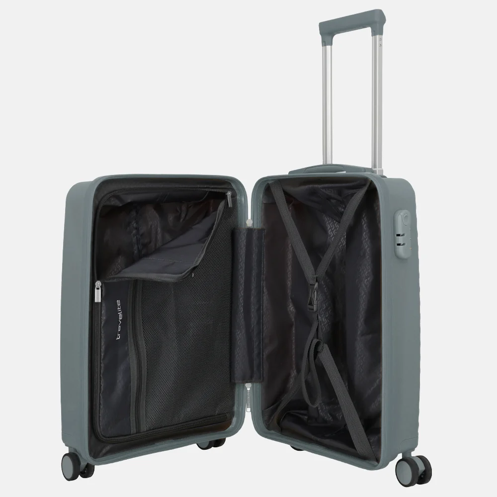 Travelite Pacific spinner 55cm anthracite bij Duifhuizen