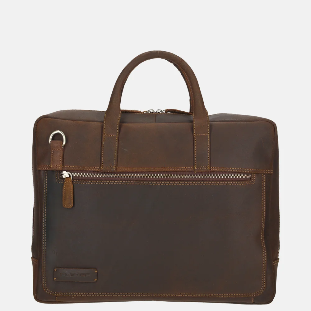 Plevier Coventry laptoptas 15 inch donkerbruin bij Duifhuizen