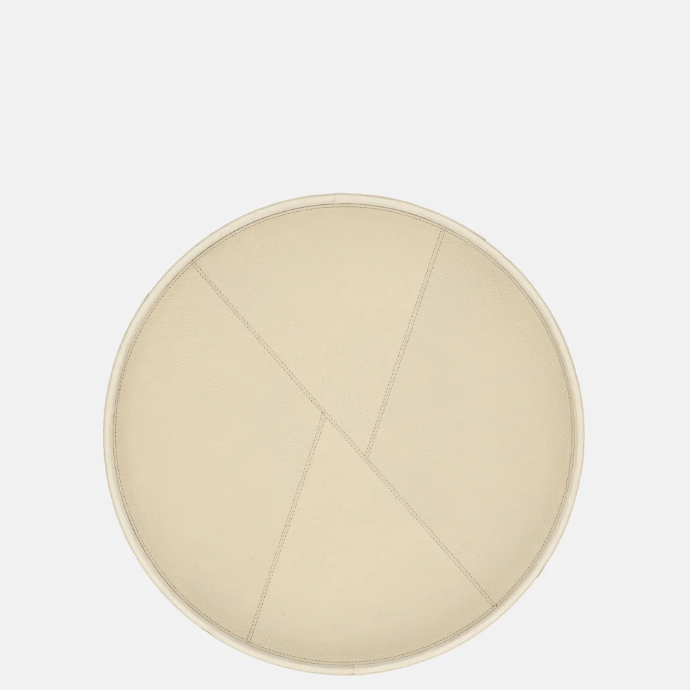 Chamada leren dienblad rond effen M beige bij Duifhuizen