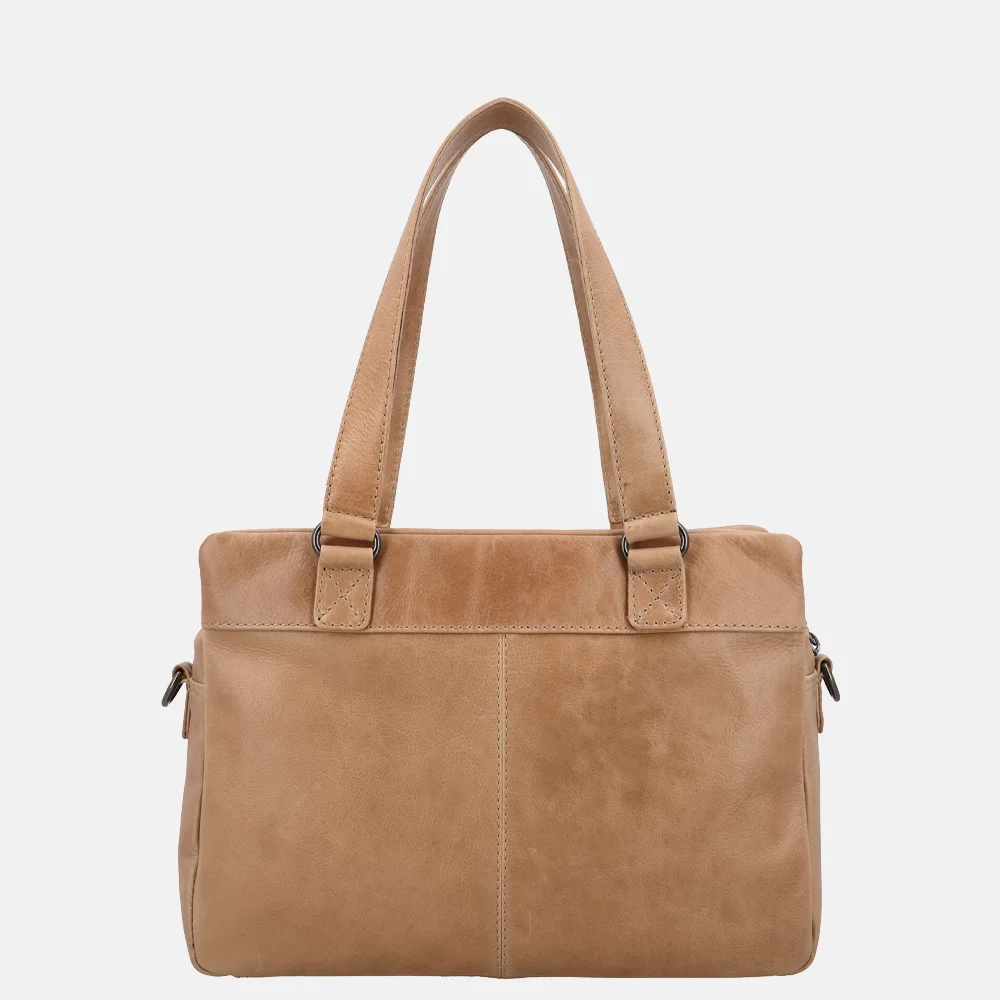 Hide & Stitches Porto handtas taupe bij Duifhuizen