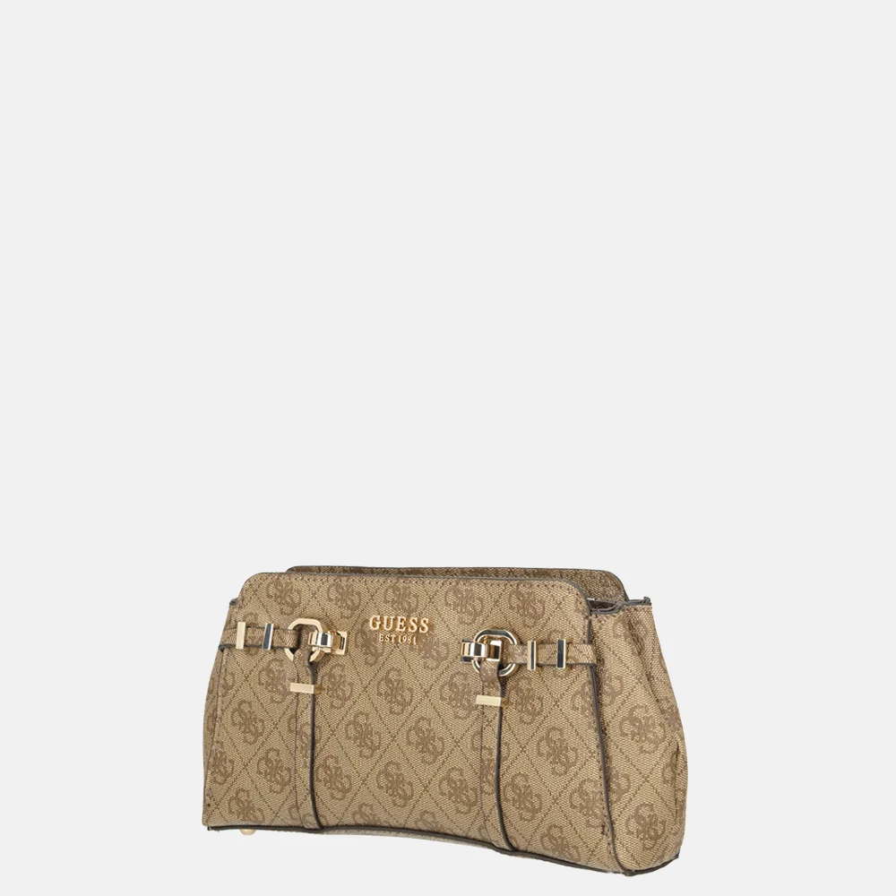 Guess Leona Girlfriend crossbody tas latte logo bij Duifhuizen