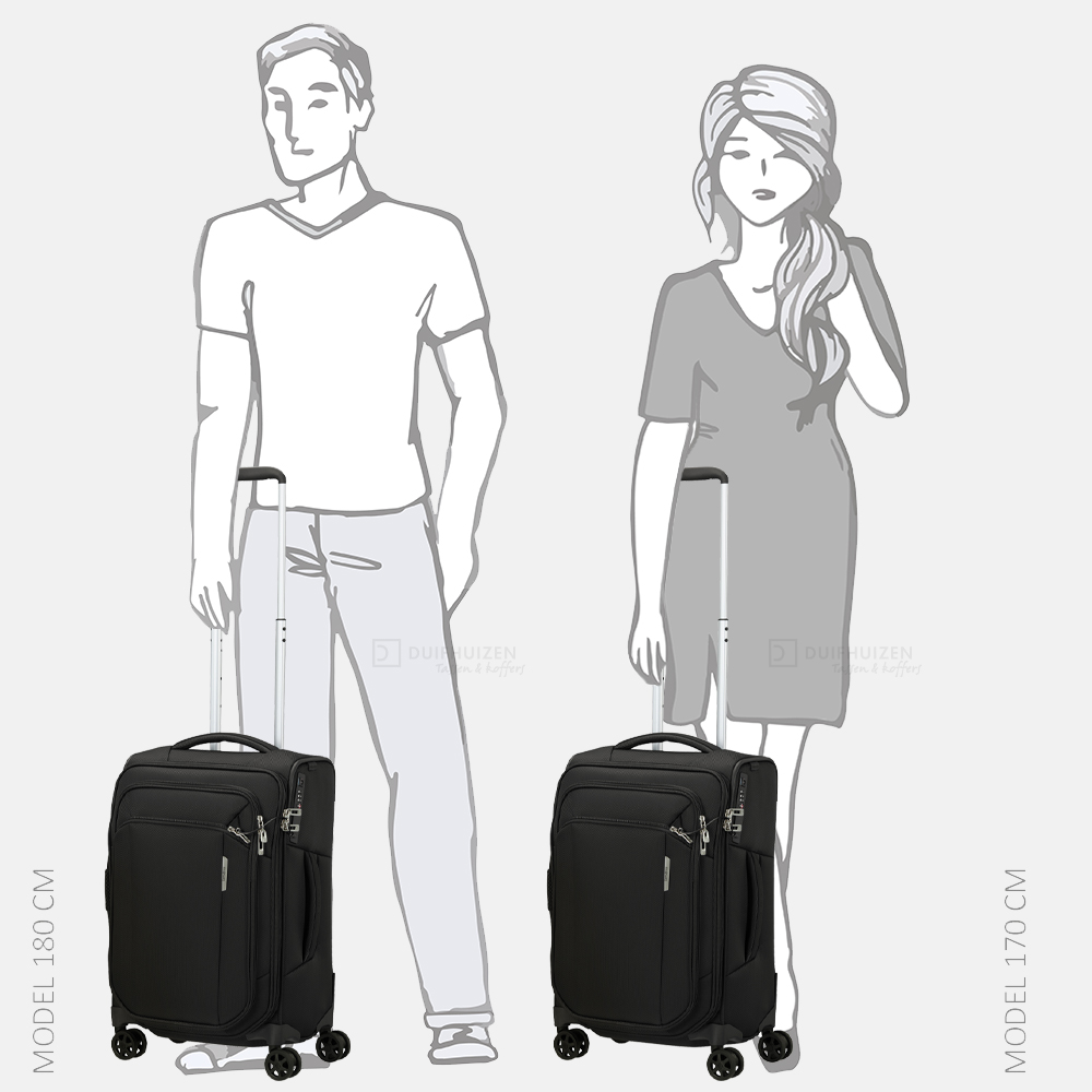 Samsonite Respark Lenght handbagage koffer 55 cm ozone black bij Duifhuizen