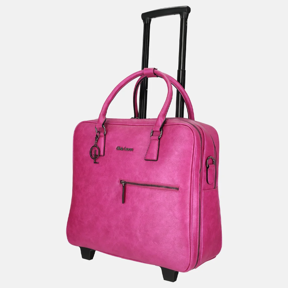 Olivia Lauren Bailey business trolley fuchsia bij Duifhuizen
