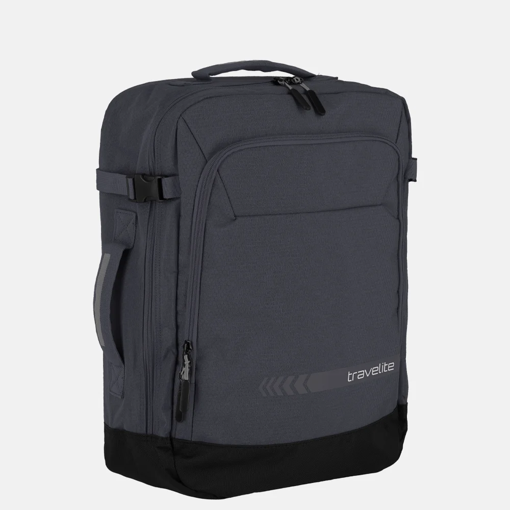 Travelite Kick Off Cabin Size backpack/weekender rugzak dark anthracite bij Duifhuizen
