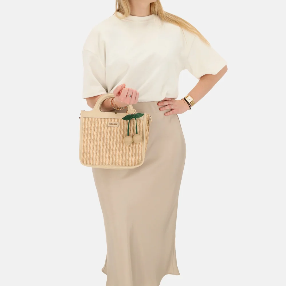 Charm London Bermondsey handtas riet zand bij Duifhuizen