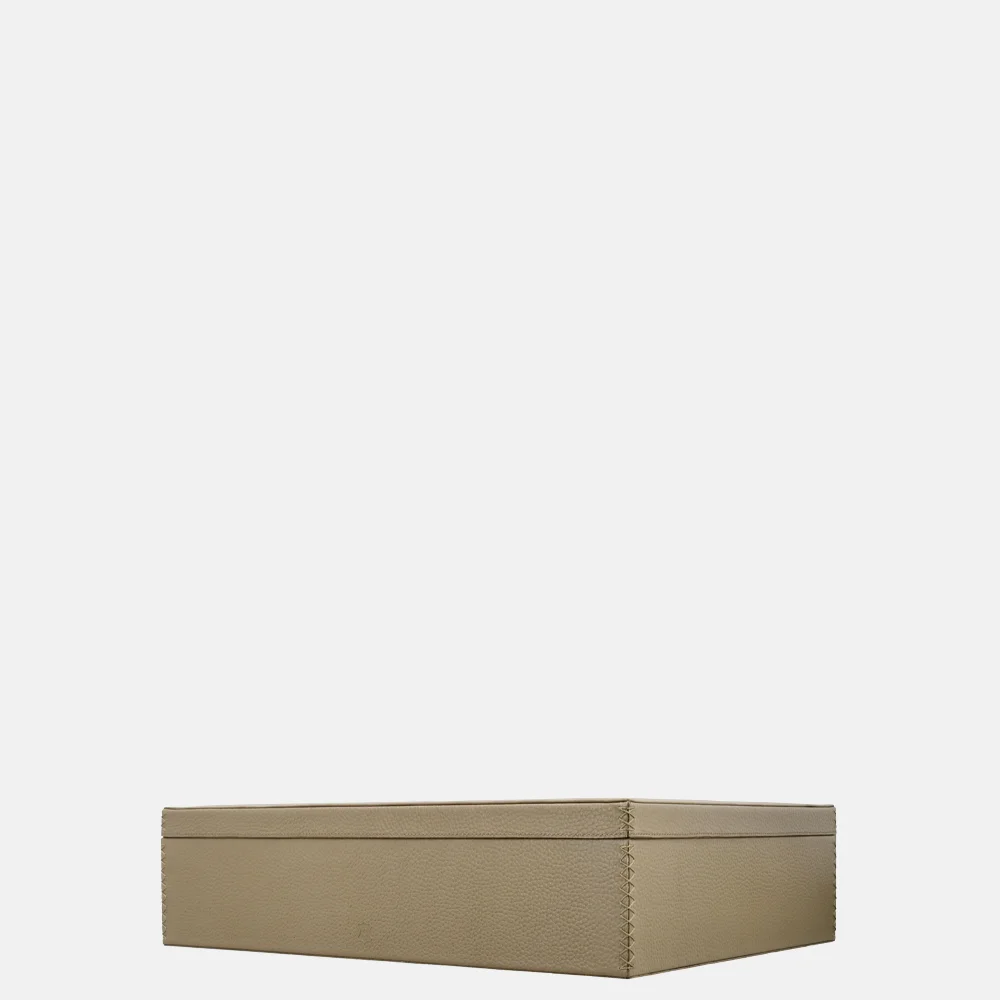 Chamada leren opbergbox rechthoek effen large taupe bij Duifhuizen