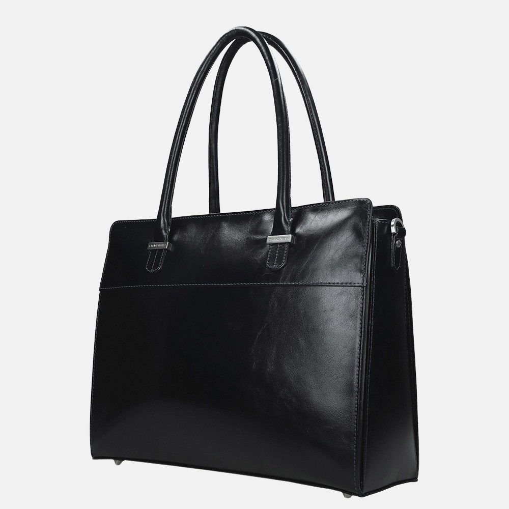 Claudio Ferrici Classico shopper 13.3 inch navy bij Duifhuizen