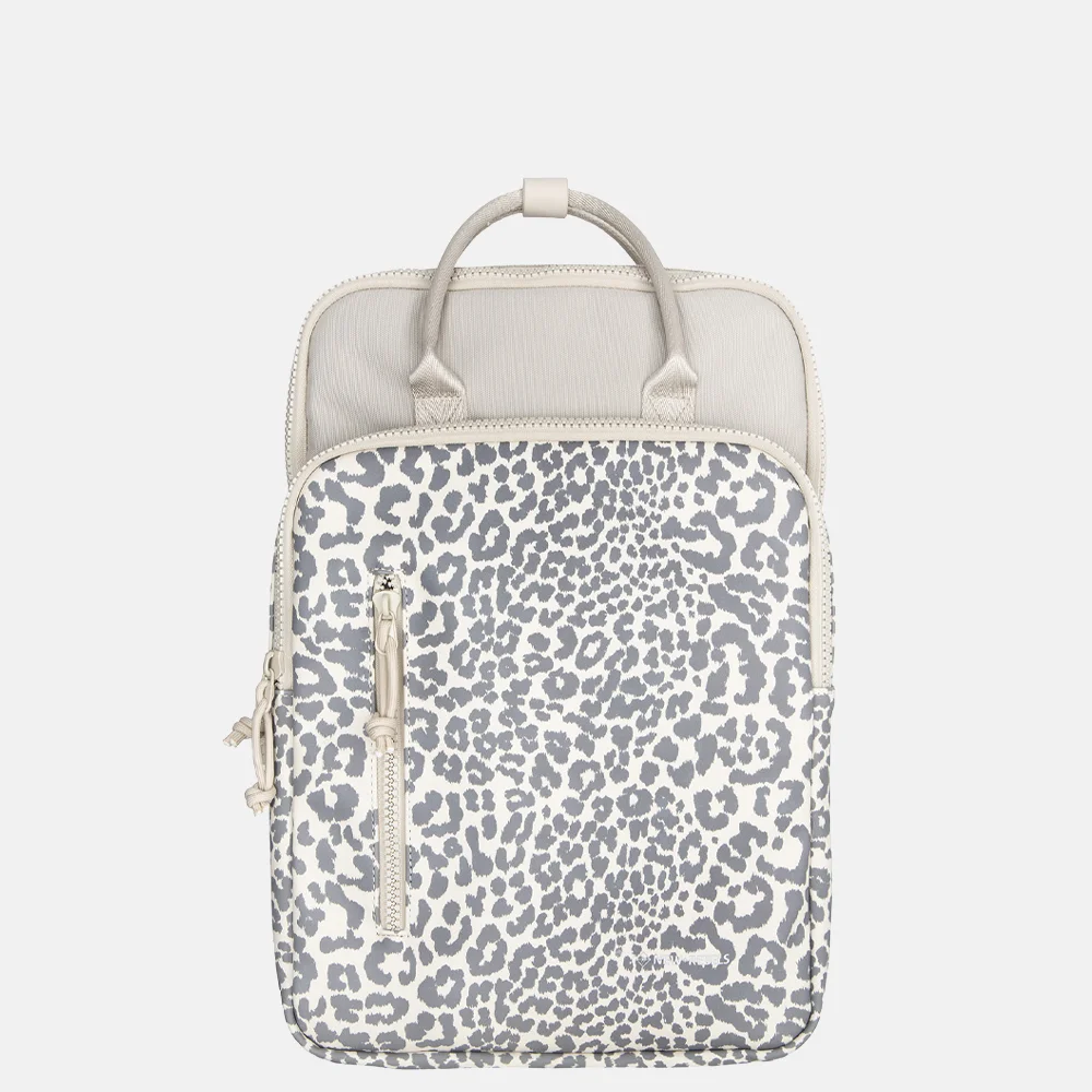 New Rebels Urban Milwaukee laptoprugzak beige leopard bij Duifhuizen