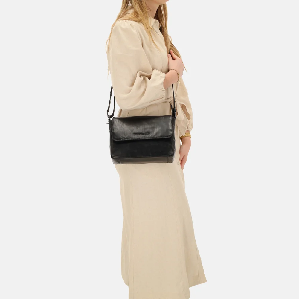 Hide & Stitches Porto crossbody tas zwart bij Duifhuizen