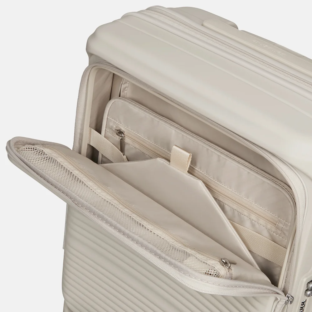 Samsonite Paralux HS Spinner handbagage koffer expendable 55 cm stone grey bij Duifhuizen