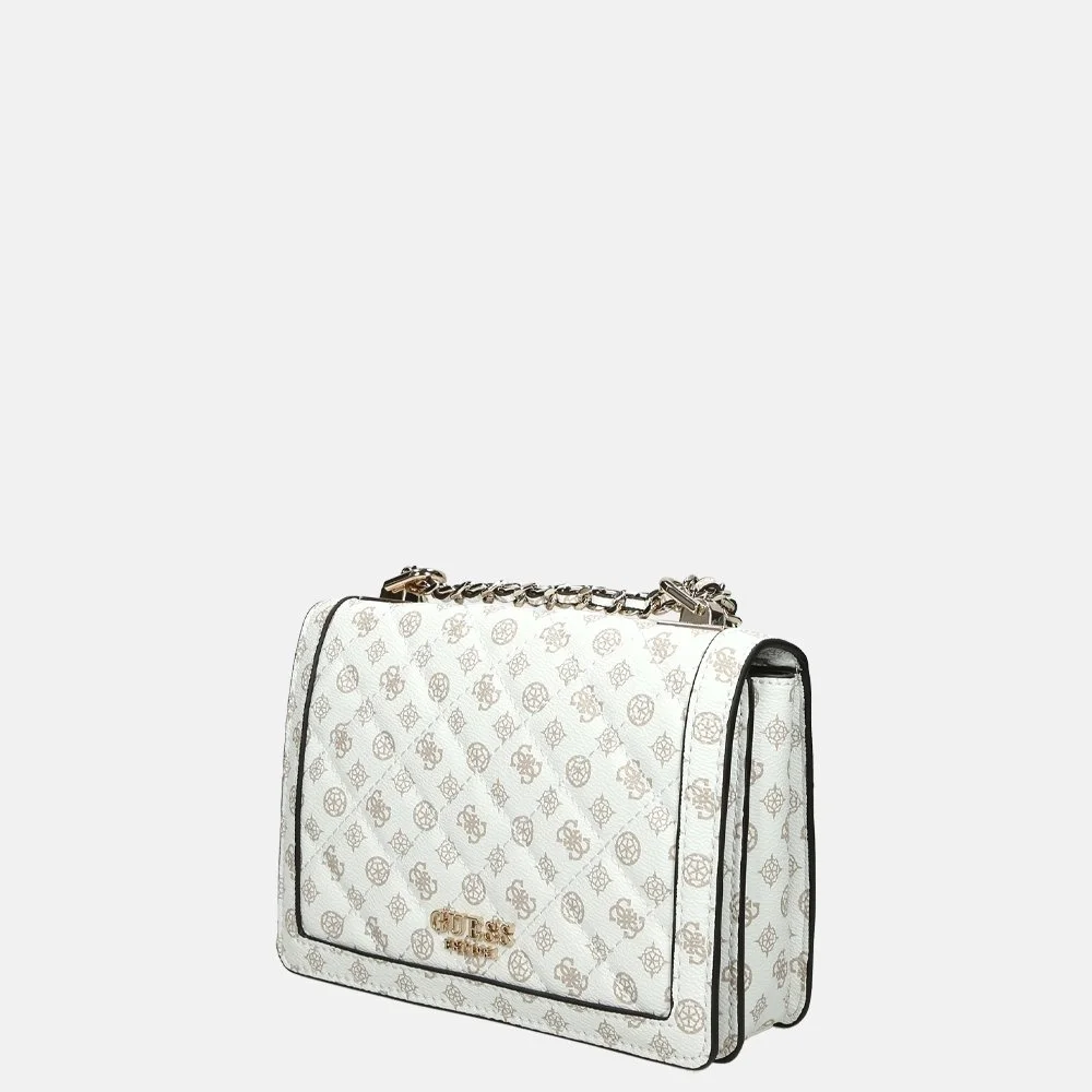 Guess Abey Convertible crossbody tas white logo bij Duifhuizen