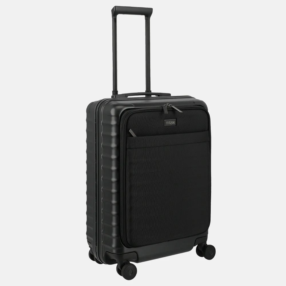 Titan Upgrade Overseas handbagage koffer frontpocket 55 cm nightshade black bij Duifhuizen