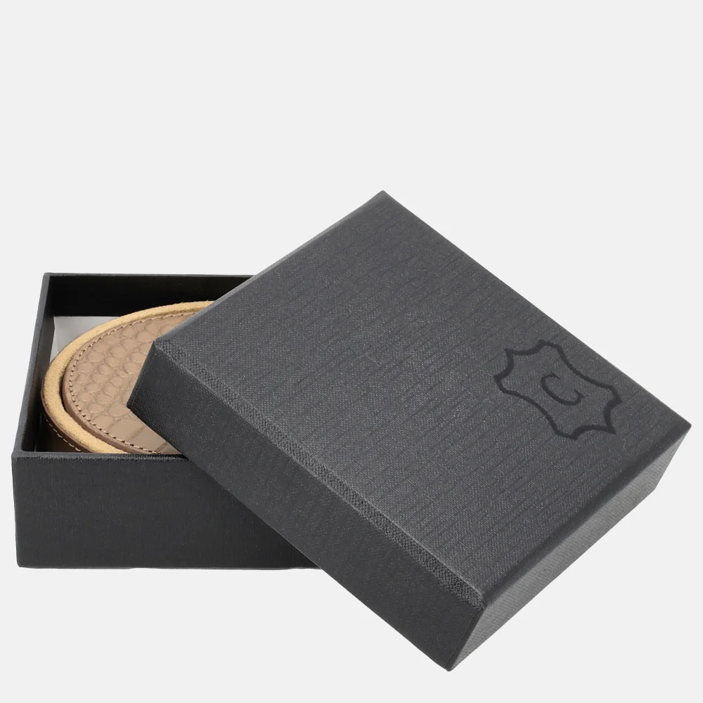 Chamada leren ronde onderzetters croco koper bij Duifhuizen