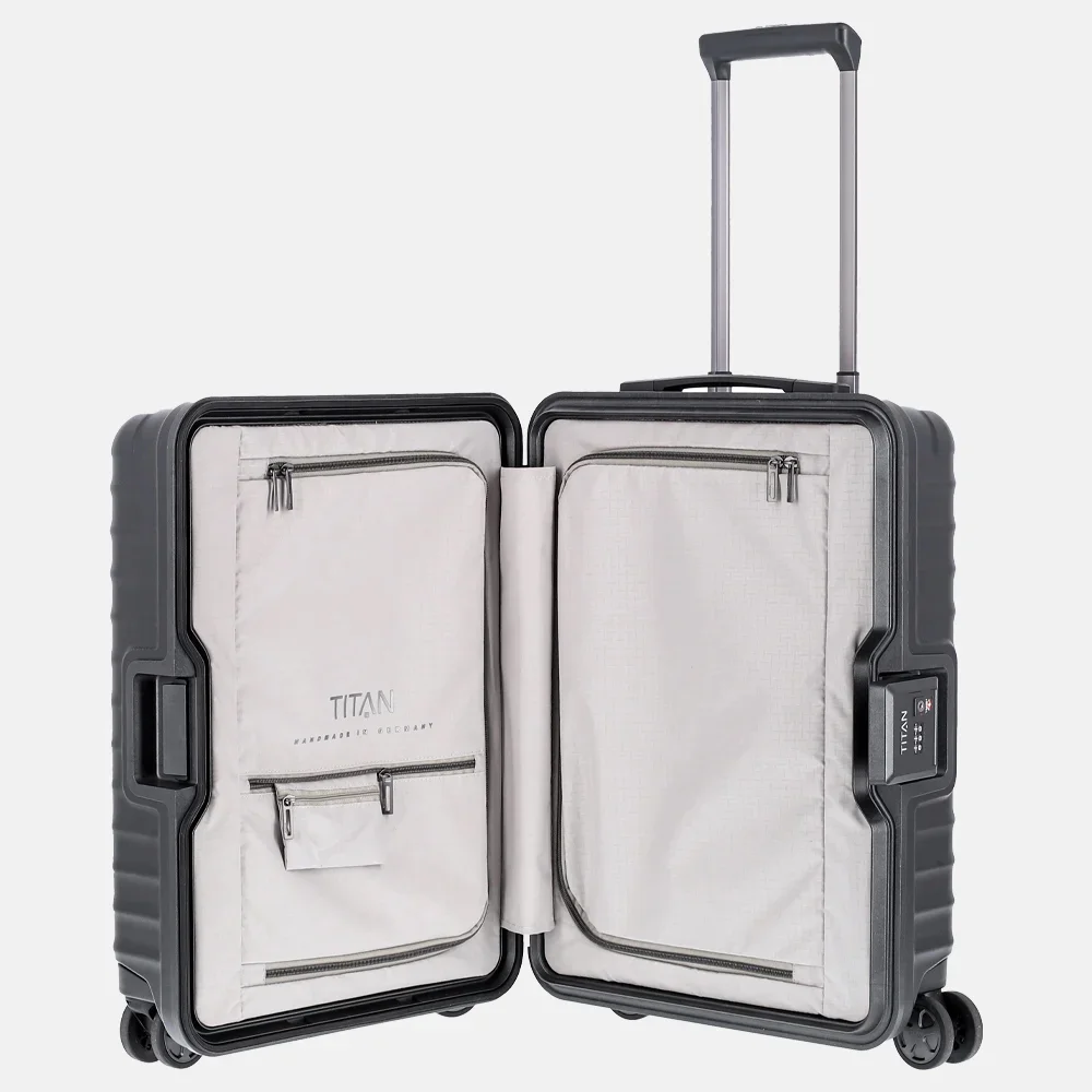 Titan Litron spinner FRAME handbagage koffer 55 cm traubengrun bij Duifhuizen