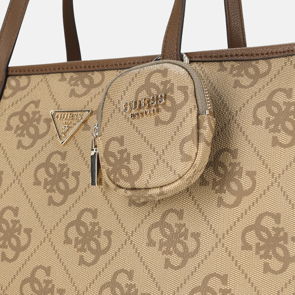 Guess Power play shopper L latte logo/brown bij Duifhuizen