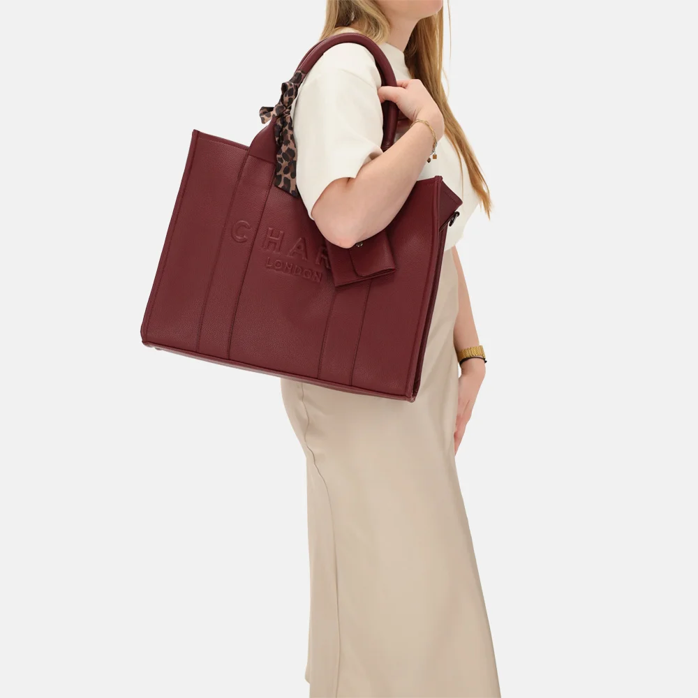 Charm London laptoptas 15 inch bordeaux bij Duifhuizen