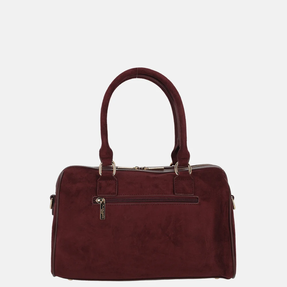 Flora & Co bowling suedine handtas studs bordeaux bij Duifhuizen