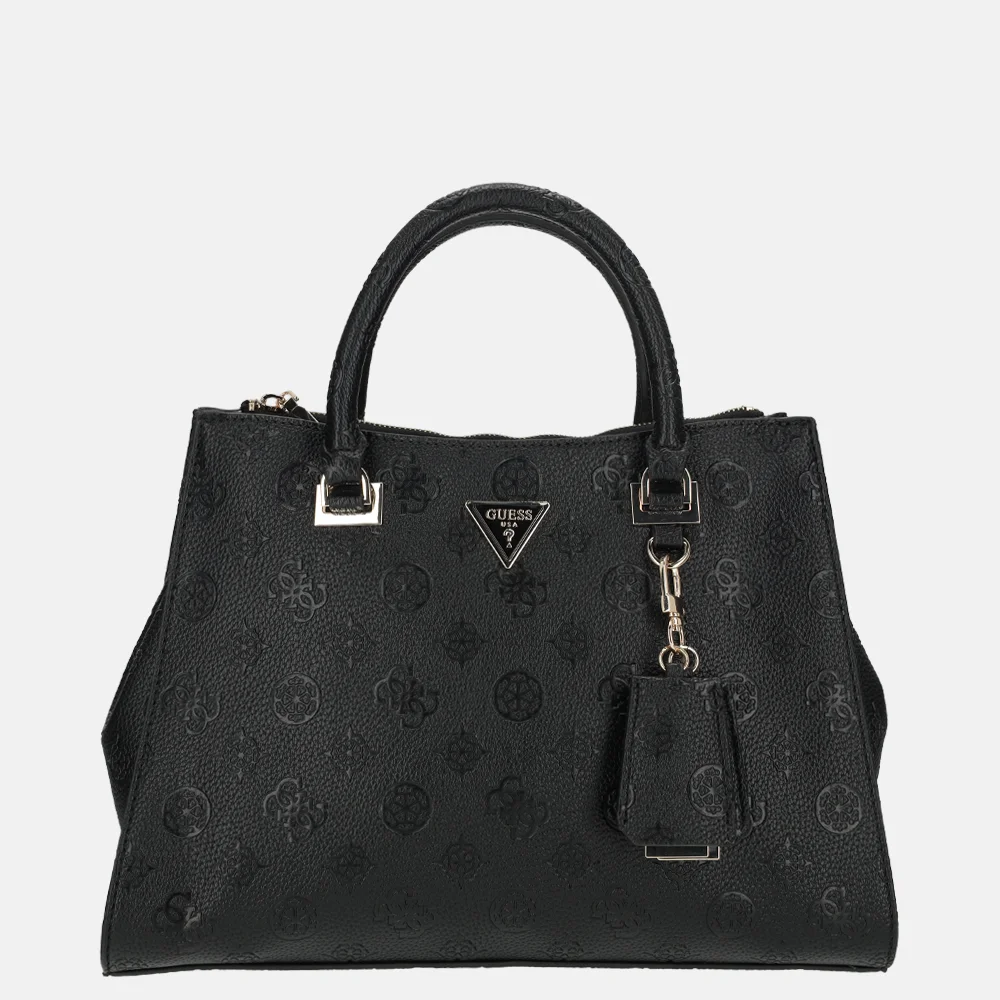 Guess Cresidia II society handtas black logo bij Duifhuizen