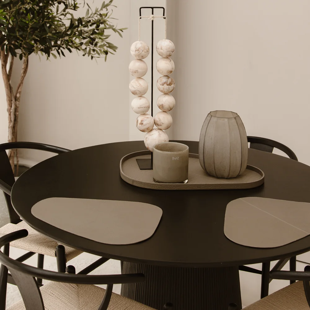 Chamada leren placemats organisch effen (2 stuks) taupe bij Duifhuizen