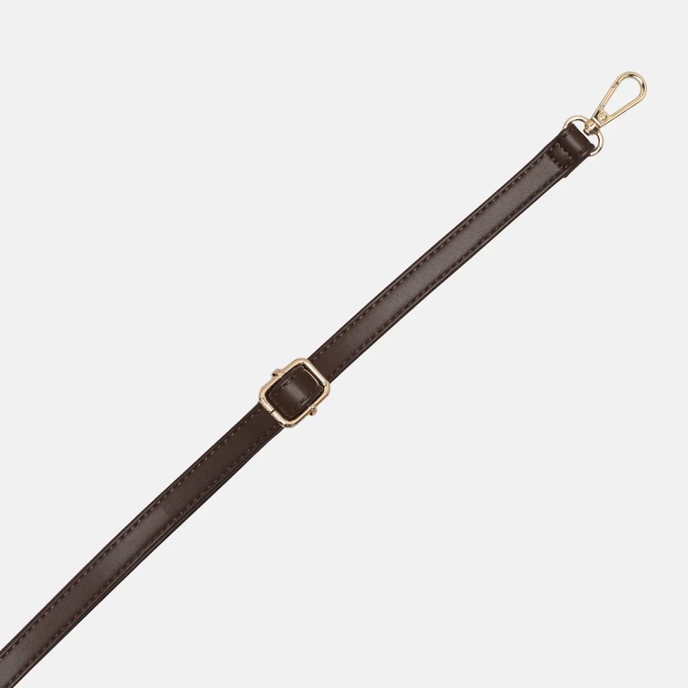 Flora & Co bowling suedine handtas studs chocolat bij Duifhuizen