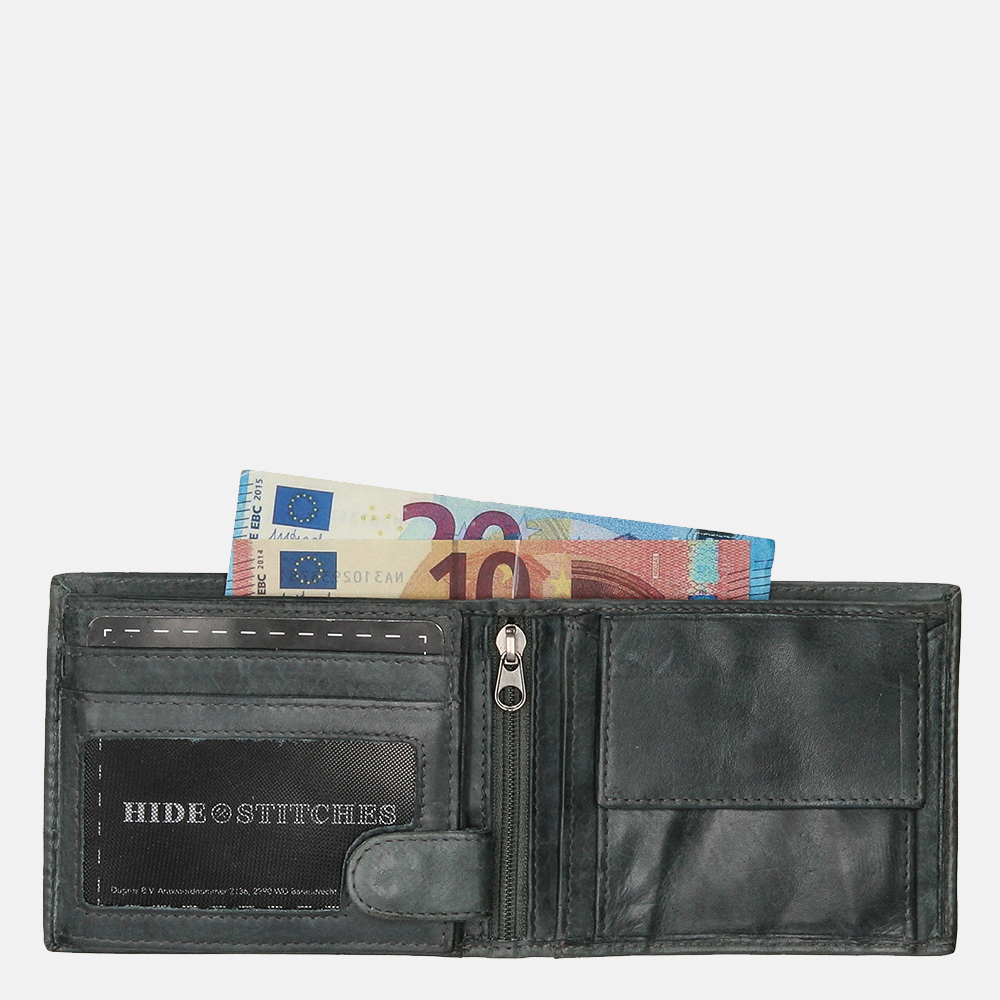 Hide & Stitches billfold grey bij Duifhuizen