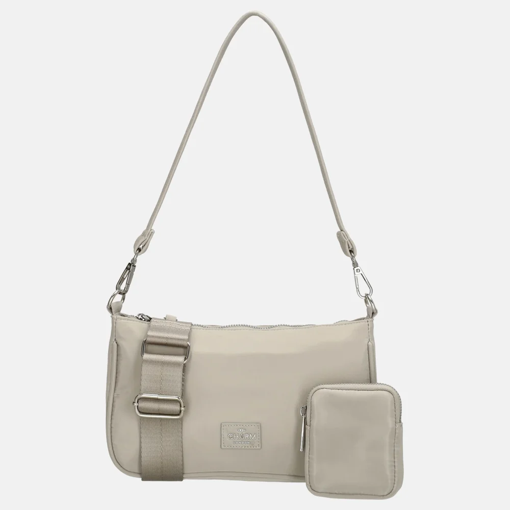 Charm London crossbody tas licht grijs bij Duifhuizen