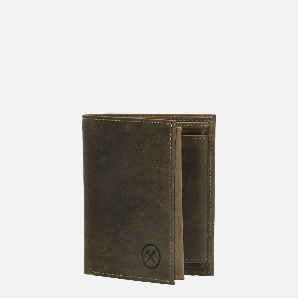Hide & Stitches Idaho billfold olive green bij Duifhuizen