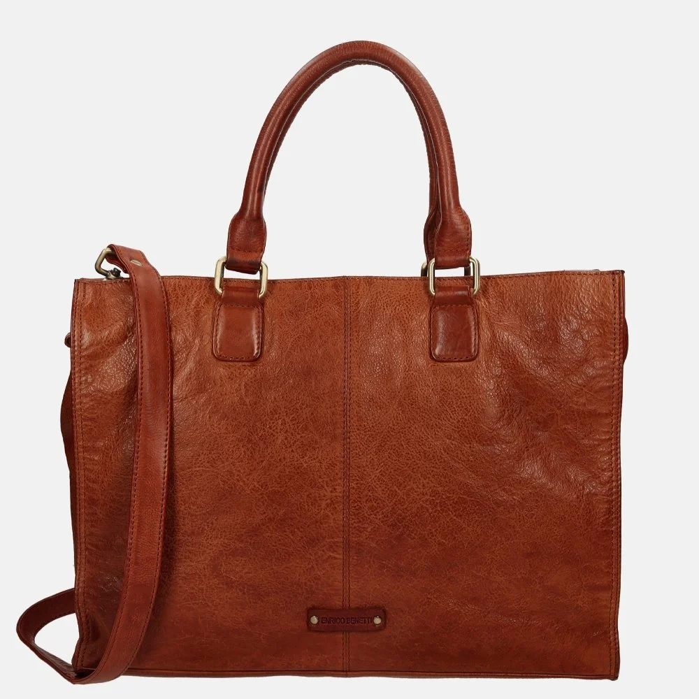 Enrico Benetti laptoptas 15 inch cognac