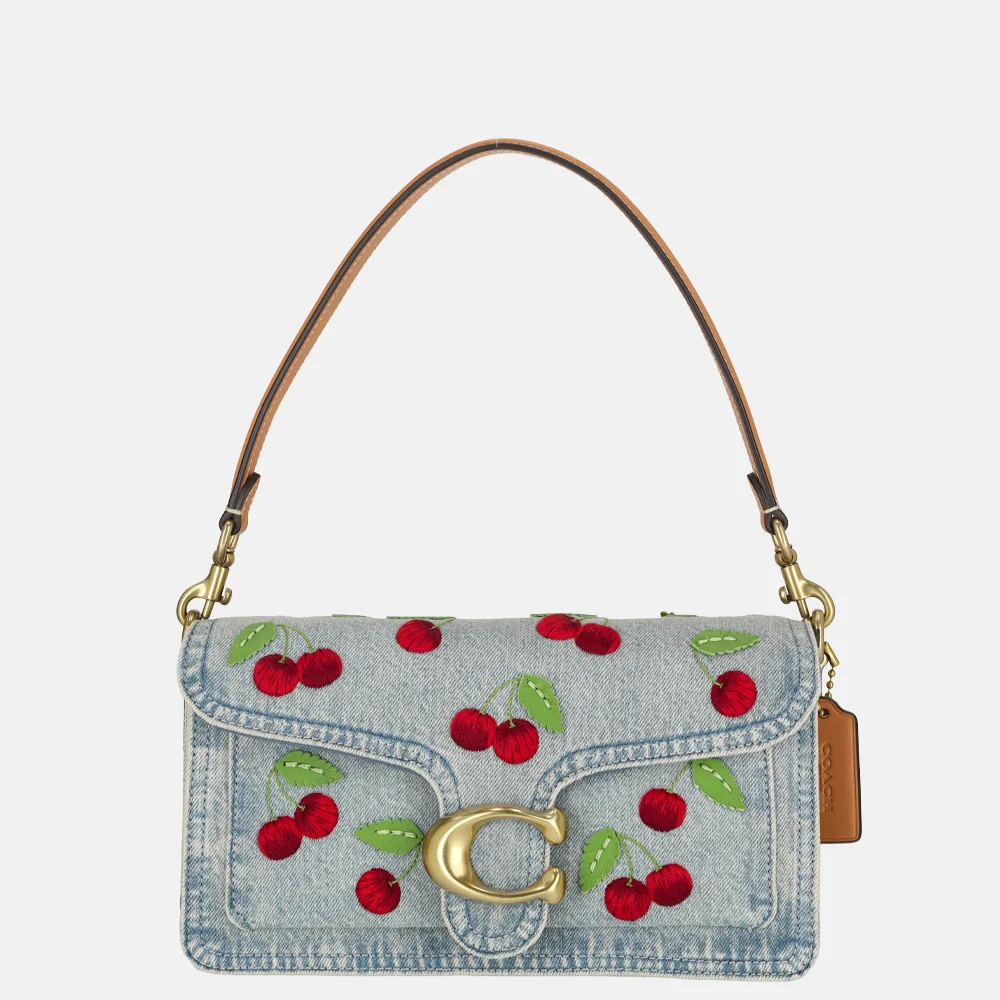 Coach Tabby Cherry embroidered schoudertas 26' denim multi bij Duifhuizen