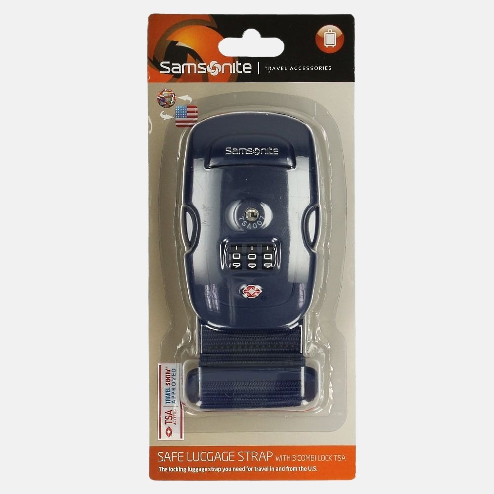 Samsonite kofferriem TSA indigo blue bij Duifhuizen