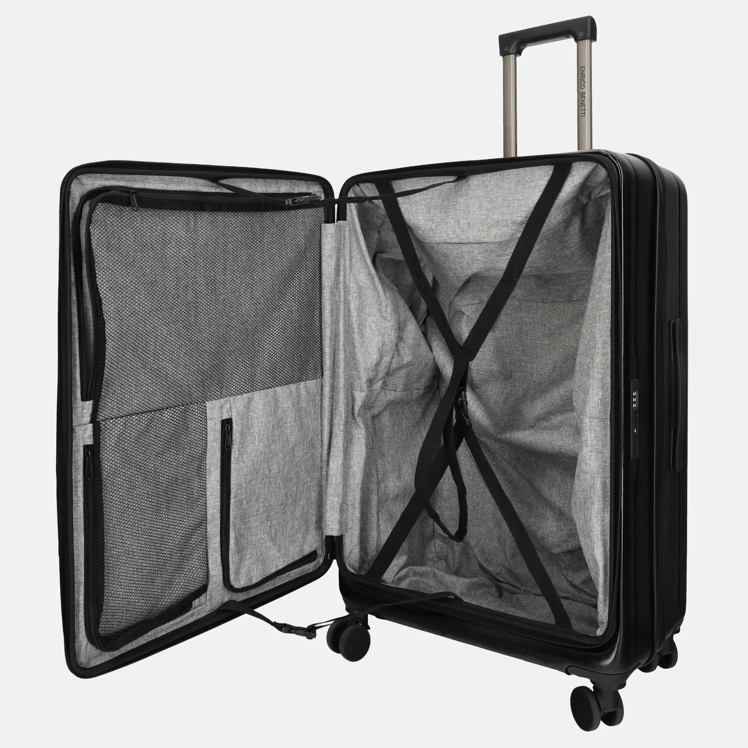 Enrico Benetti Romero 3-delig kofferset 74 cm black bij Duifhuizen