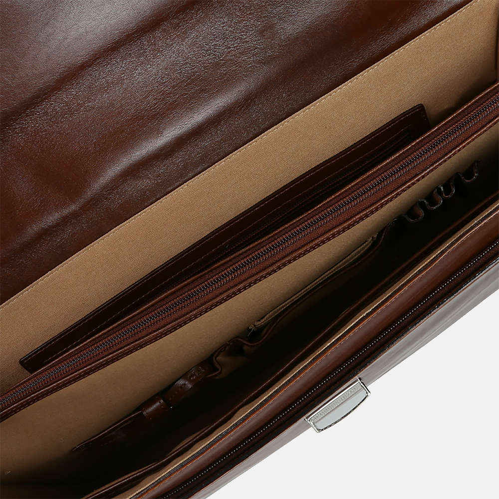 Claudio Ferrici aktetas 15.6 inch brown bij Duifhuizen