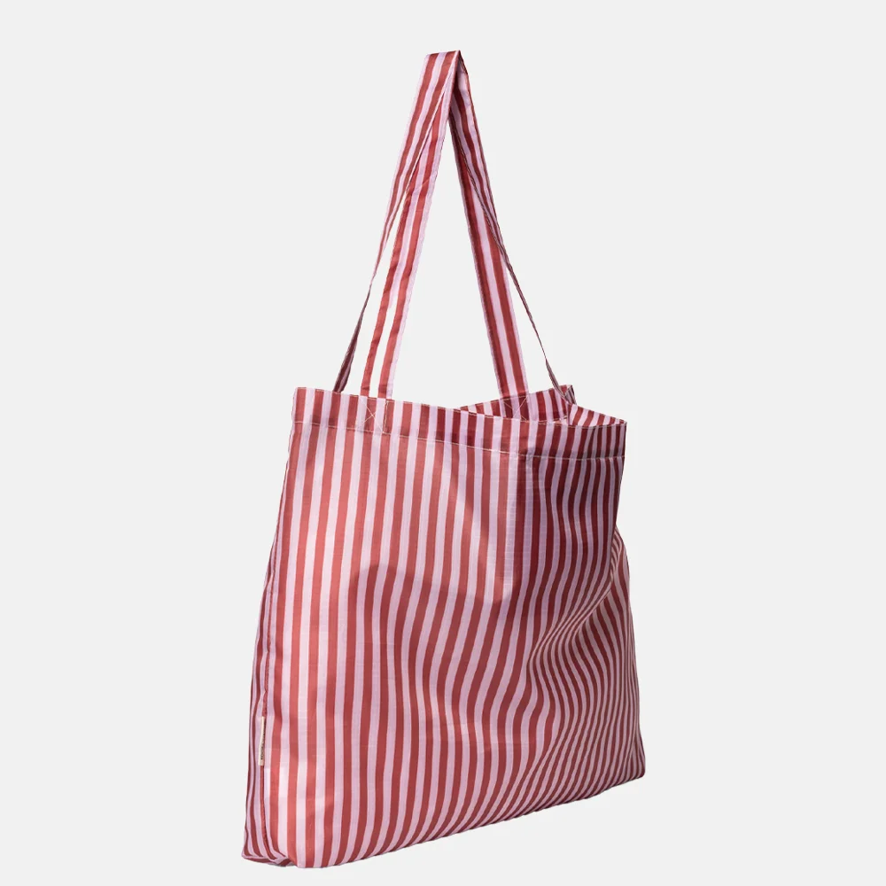 Studio Noos shopper red/lilac striped bij Duifhuizen