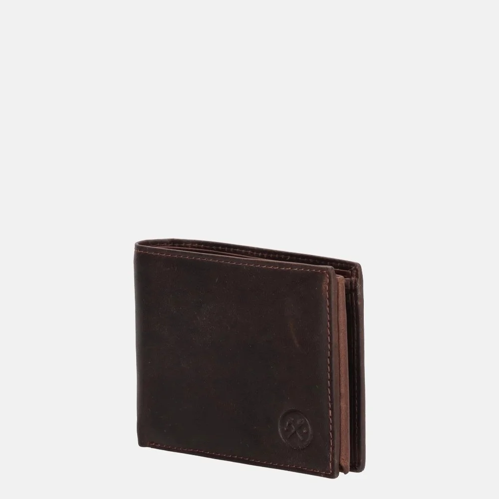 Hide & Stitches Idaho billfold donkerbruin bij Duifhuizen