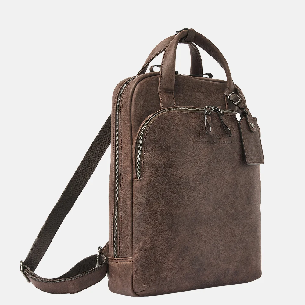 Castelijn en Beerens laptoprugzak 15 inch mocca bij Duifhuizen