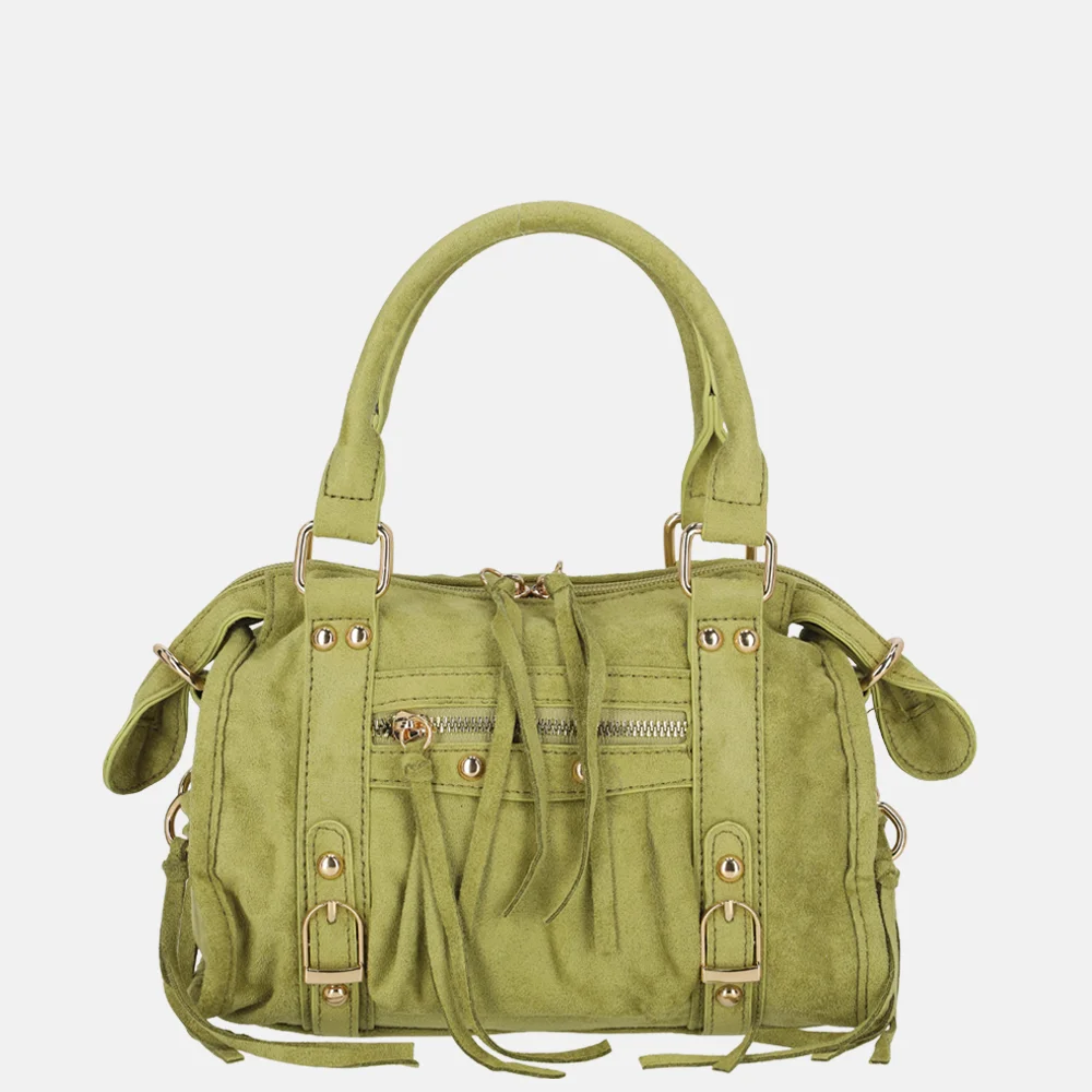 Firenze Suedine handtas franjes S light green bij Duifhuizen
