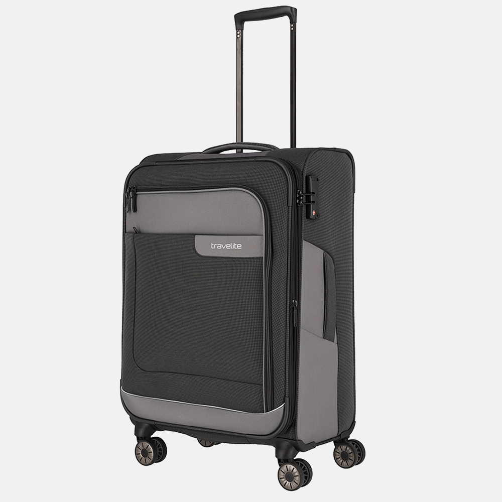 Travelite Viia koffer 67 cm anthracite bij Duifhuizen