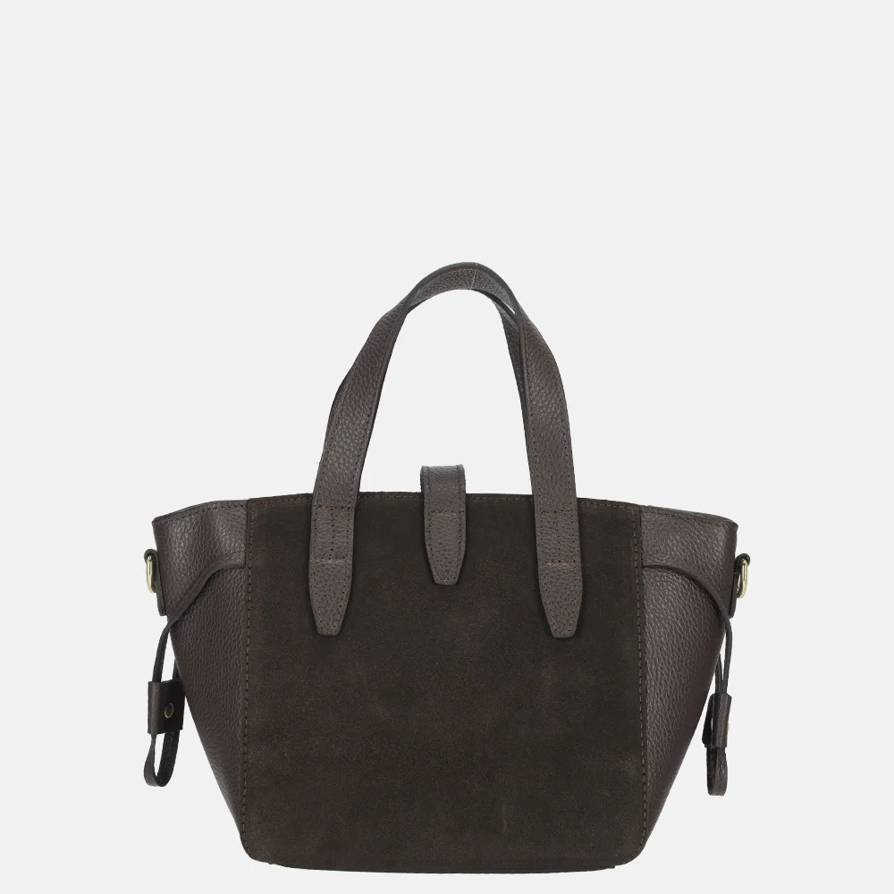 Charm London handtas suede/leer donkerbruin bij Duifhuizen