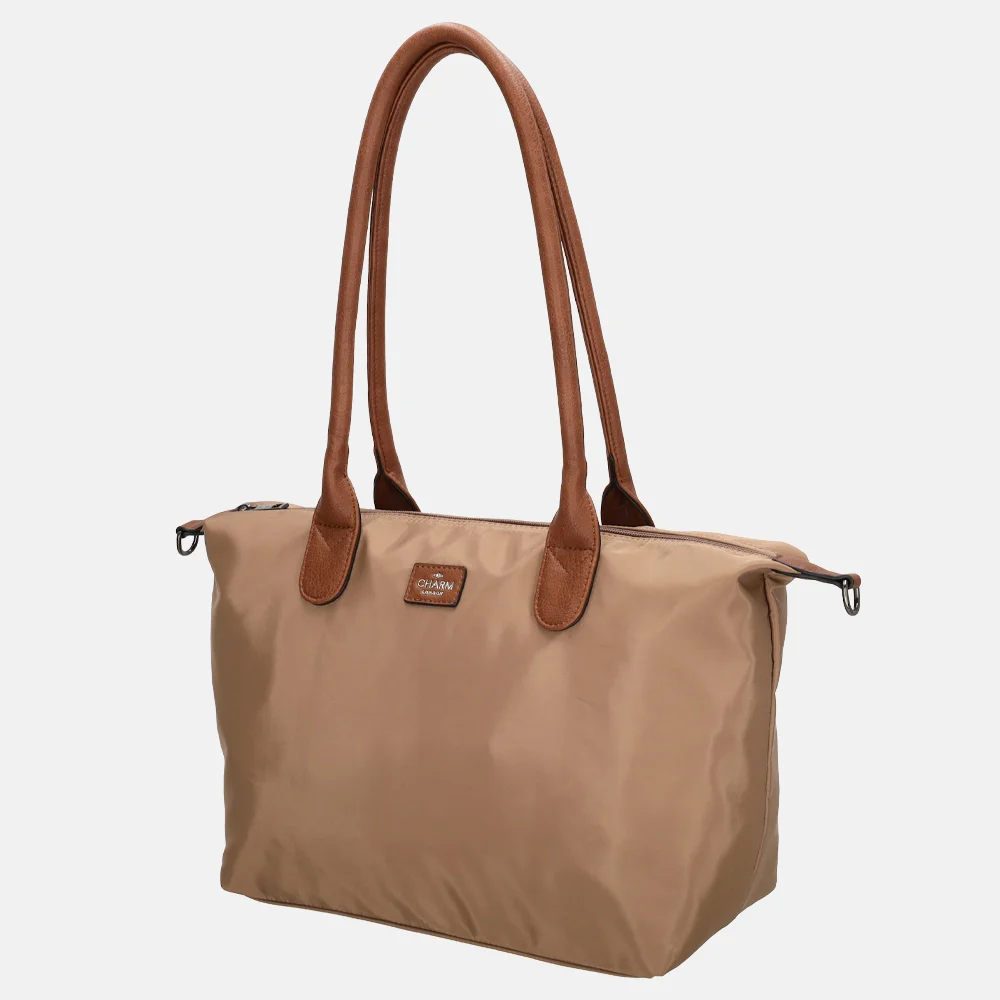 Charm London Buckingham shopper L taupe bij Duifhuizen