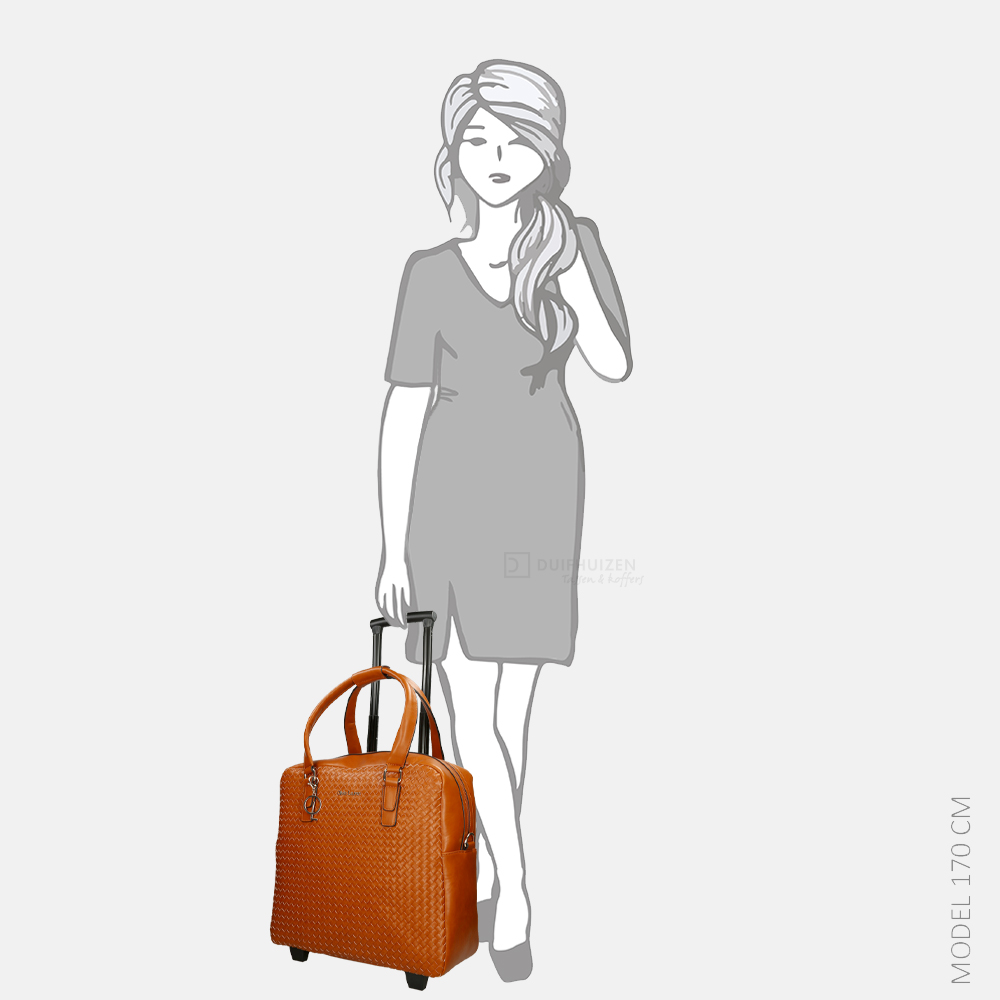 Olivia Lauren business trolley cognac bij Duifhuizen