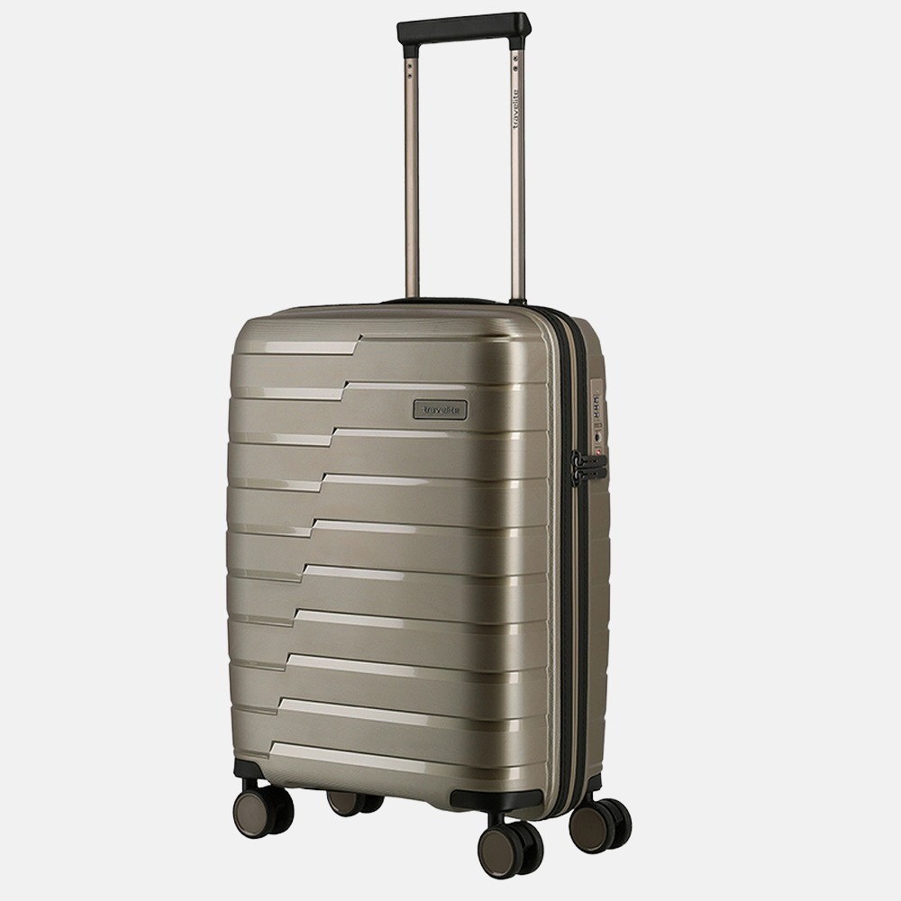 Travelite Air Base handbagage koffer 55 cm champagne bij Duifhuizen